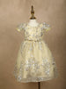 Light Yellow Floral Designed Party Gown for Girls - Diadem