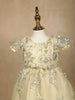Light Yellow Floral Designed Party Gown for Girls - Diadem