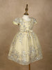 Light Yellow Floral Designed Party Gown for Girls - Diadem