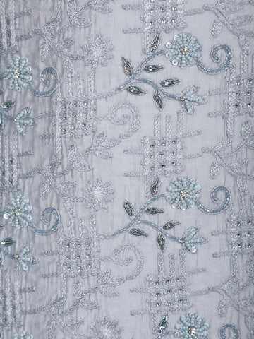 Light blue Floral Designed Jodhpuri Men's Suit - Diadem