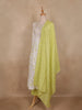 Lime Green Floral Embroidered Design Cotton Anarkali Salwar Suit