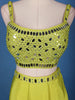 Lime Green Mirror Embroidered Crepe Skirt Top - Diadem