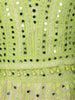 Lime Green Mirror Work Kids Net Lehenga - Diadem