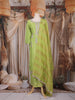 Lime Green Zari Embroidered Design Tissue Silk Palazzo Suit
