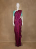 Magenta Purple Striped Woven Pure Kanchipuram Silk Saree - Diadem