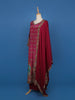 Magenta Printed Straight Cut Salwar Suit with Mirror Embellishments - Diadem