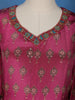 Magenta Printed Straight Cut Salwar Suit with Mirror Embellishments - Diadem