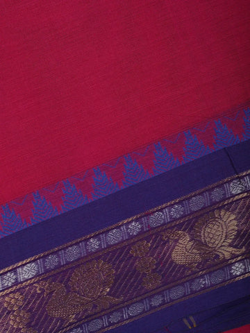 Majestic Magenta Solid Designed Cotton Saree - Diadem