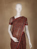 Maroon Ajrakh Floral And Geometric Printed Cotton Saree - Diadem