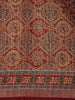 Maroon Ajrakh Floral And Geometric Printed Cotton Saree - Diadem