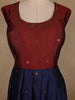 Maroon And Navy Blue Banarasi Silk Anarkali Gown with Dupatta - Diadem