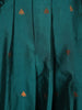 Maroon And Peacock Blue Floral Woven Banarasi Silk Gown With Dupatta - Diadem