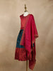 Maroon And Teal Blue Zari Woven Raw Silk Pattu Pavadai with Dupatta