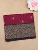 Maroon Butta Woven Design Cotton Saree with Contrast Border