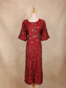 Maroon Dots Design Cotton Kurti