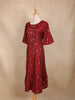 Maroon Dots Design Cotton Kurti