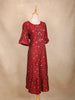 Maroon Dots Design Cotton Kurti