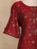 Maroon Dots Design Cotton Kurti