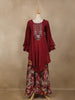 Maroon Embellished Design Crepe Palazzo Salwar Suit