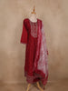 Maroon Embroidered Design Cotton Anarkali Salwar Suit