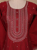 Maroon Embroidered Design Cotton Anarkali Salwar Suit