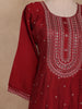 Maroon Embroidered Design Cotton Anarkali Salwar Suit