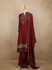 Maroon Floral Butta Design Silk Cotton Salwar Suit