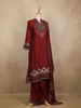 Maroon Floral Butta Design Silk Cotton Salwar Suit
