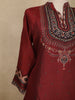 Maroon Floral Butta Design Silk Cotton Salwar Suit