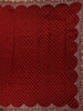 Maroon Small Butta Design katan Banarasi Saree with Embroidered Scalloped Border