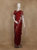 Maroon Small Butta Design katan Banarasi Saree with Embroidered Scalloped Border