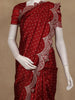 Maroon Small Butta Design katan Banarasi Saree with Embroidered Scalloped Border