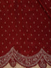 Maroon Small Butta Design katan Banarasi Saree with Embroidered Scalloped Border