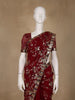 Maroon Floral Design Georgette Designer Saree - Diadem