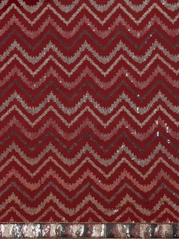 Maroon Floral Design Georgette Designer Saree - Diadem