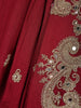 Maroon Floral Design Georgette Ready To Wear Saree With Matching Embroidered Blouse - Diadem