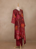 Maroon Floral Design Organza Salwar Suit - Diadem