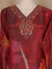 Maroon Floral Design Organza Salwar Suit - Diadem