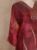 Maroon Floral Design Organza Salwar Suit - Diadem