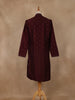 Maroon Floral Embroidered Cotton Kurta for Men - Diadem