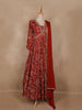 Maroon Floral Embroidered Design Georgette Gown With Dupatta