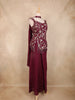 Maroon Floral Embroidered Design Raw Silk Palazzo Suit