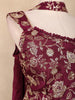 Maroon Floral Embroidered Design Raw Silk Palazzo Suit