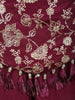 Maroon Floral Embroidered Design Raw Silk Palazzo Suit