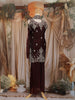 Maroon Floral Embroidered Organza Palazzo Suit