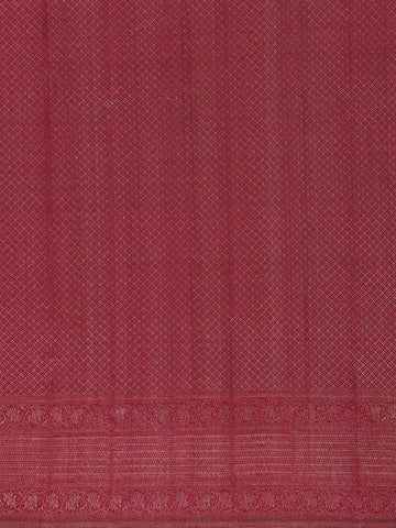 Maroon Floral Jaal Woven Pure Kanchipuram Silk Saree With Zari Border - Diadem