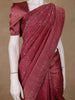 Maroon Floral Jaal Woven Pure Kanchipuram Silk Saree With Zari Border - Diadem