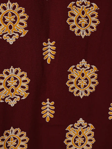 Maroon Floral Print Cotton Kurti - Diadem