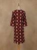 Maroon Floral Print Cotton Kurti - Diadem
