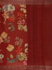 Maroon Floral Printed Banarasi Silk Saree - Diadem